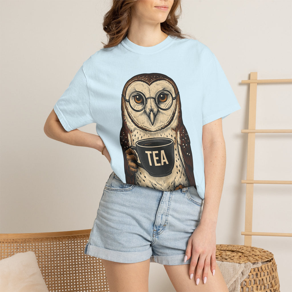 Owl Tea Cup Shirt Tea Animal Unisex Gift Vintage Tee Teacup T-Shirt Tea Fan