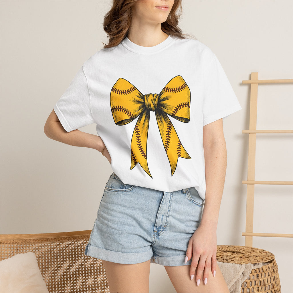 Softball Ribbon Bow Shirt Competition Gift Women Cartoon product image 6