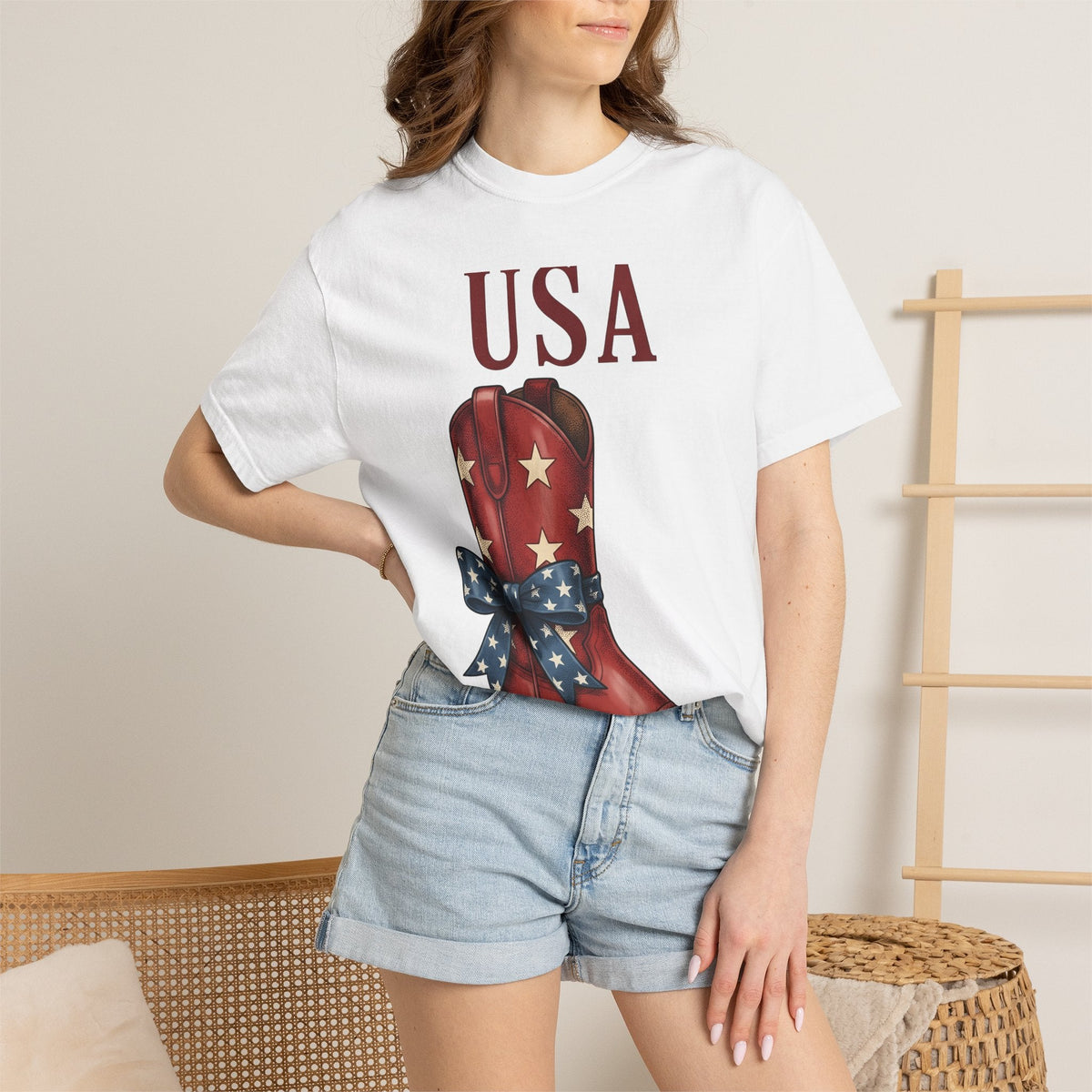Western Boot Shirt America Cowboy Unisex Gift Retro Tee product image 6