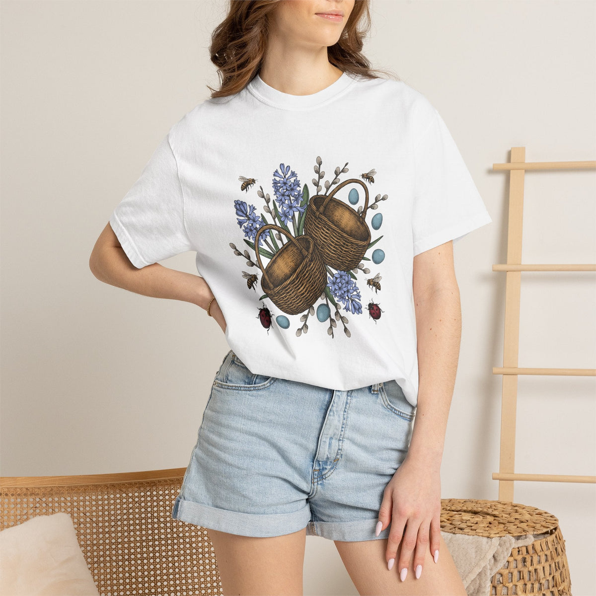 Rattan Basket Shirt Easter Plants Unisex Gift Flower Tee product image 6