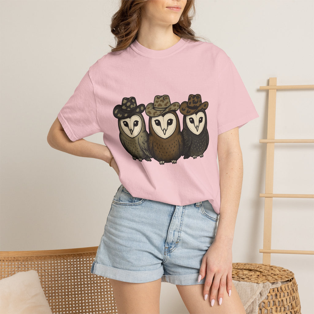 Owl Set Shirt Halloween Wildlife Gift Women Comic Tee Owl T-Shirt Horror Fan Cartoon Tshirt Wildlife Graphic Hand Drawn Cowboy Cap Tshirt