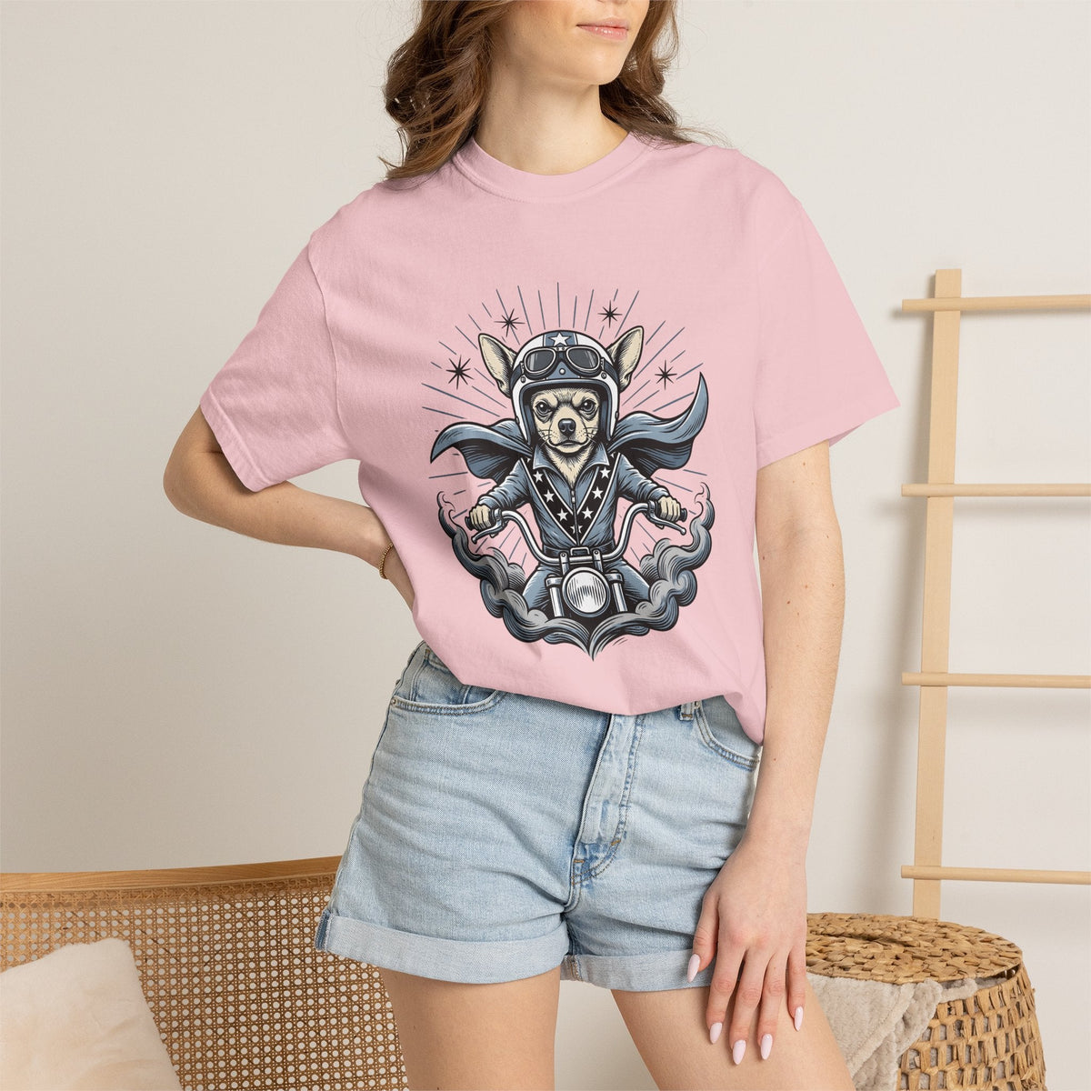 Chihuahua Biker Shirt Dog Motorbike Unisex Gift Traditional product image 12