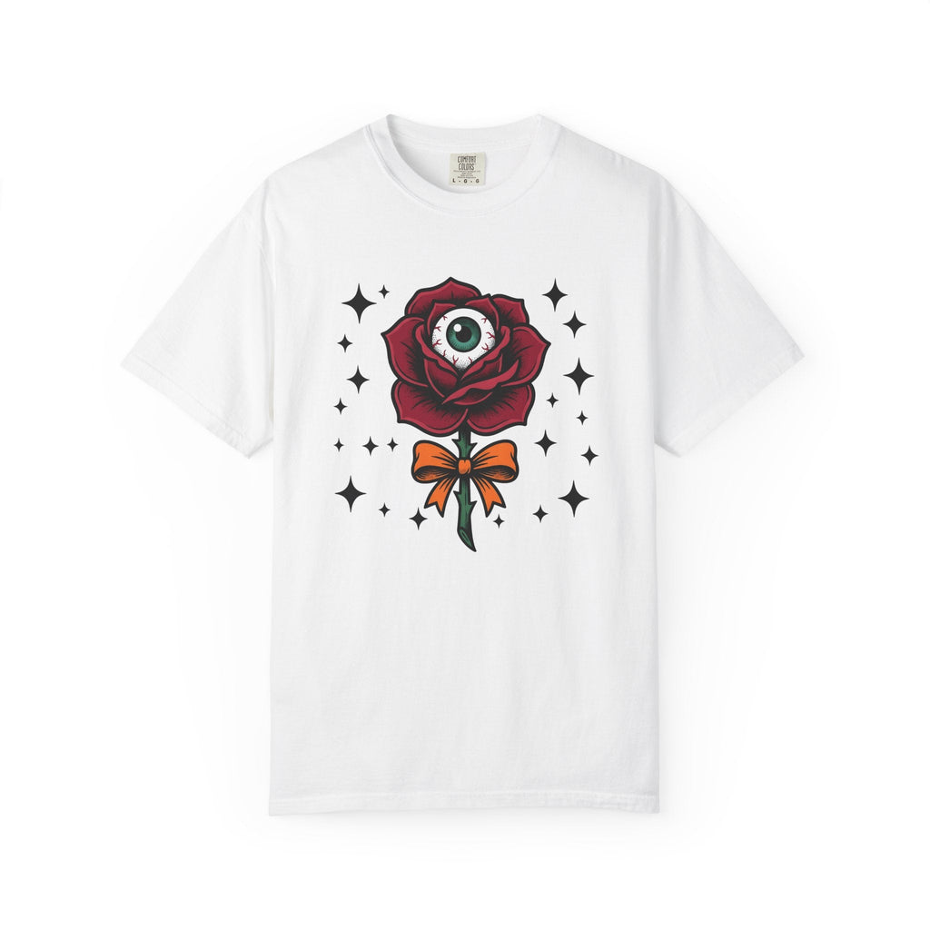 Eyeball Rose Shirt Halloween Gothic Unisex Gift Tattoo Tee product image 1