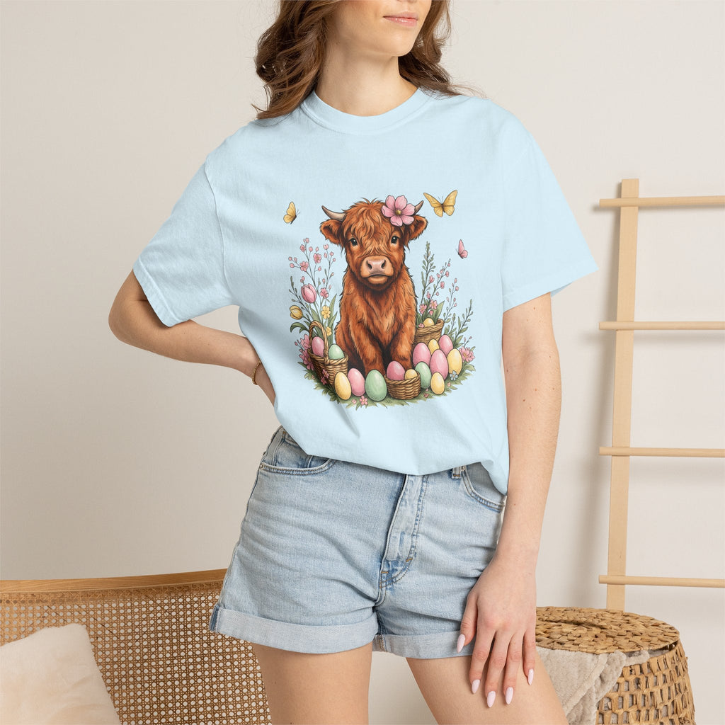 Highland Cattle Shirt Easter Rustic Unisex Gift Line Art product image 9