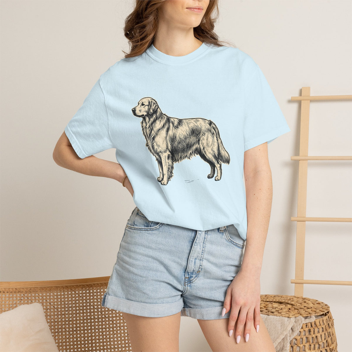 Golden Retriever Shirt Dog Pets Unisex Gift Hand Drawn Tee product image 9
