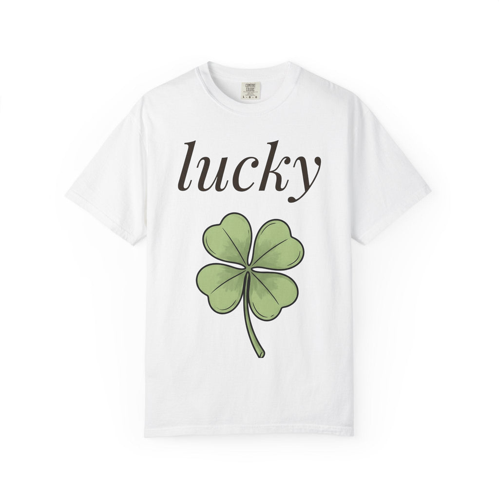 Four Leaf Clover Shirt Holiday Luck Unisex Gift Hand Drawn product image 1