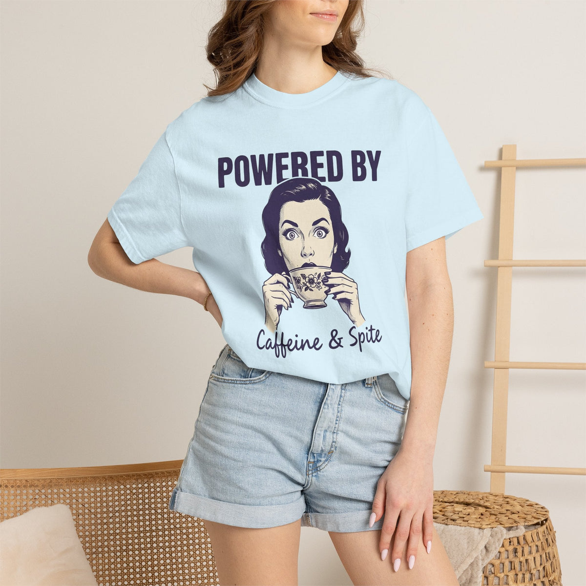 Woman Coffee Cup Shirt Coffee Humor Gift Women Vintage Tee Coffee Mug T-Shirt Caffeine Fan Retro Tshirt Vintage Distressed Tshirt Funny