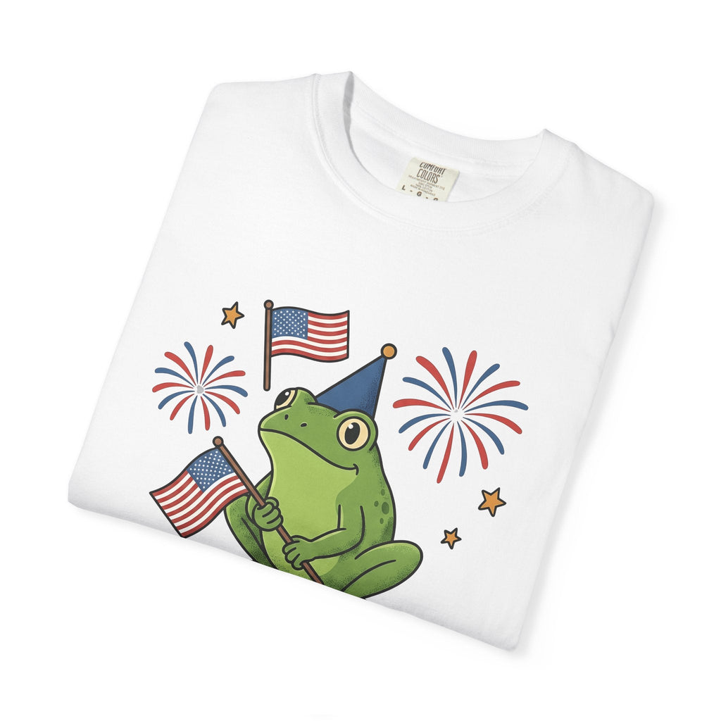 Frog Party Hat Shirt 4th Of July Animal Unisex Gift Cartoon Tee Toad T-Shirt