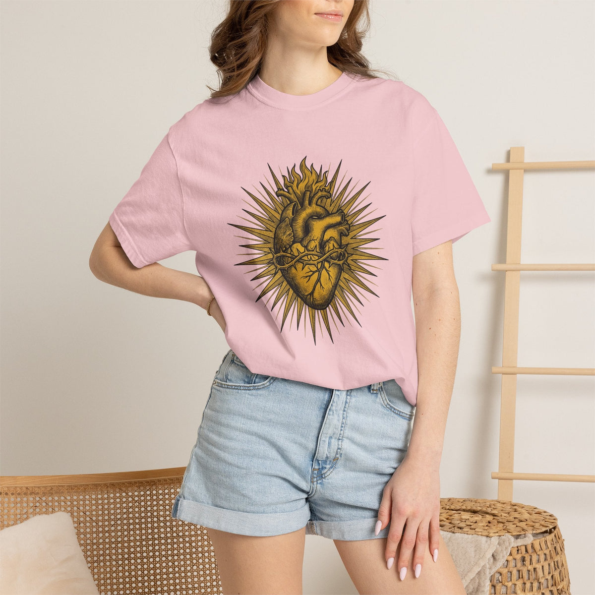 Sacred Heart Shirt Spiritual Gift Women Tattoo Tee T-Shirt product image 12