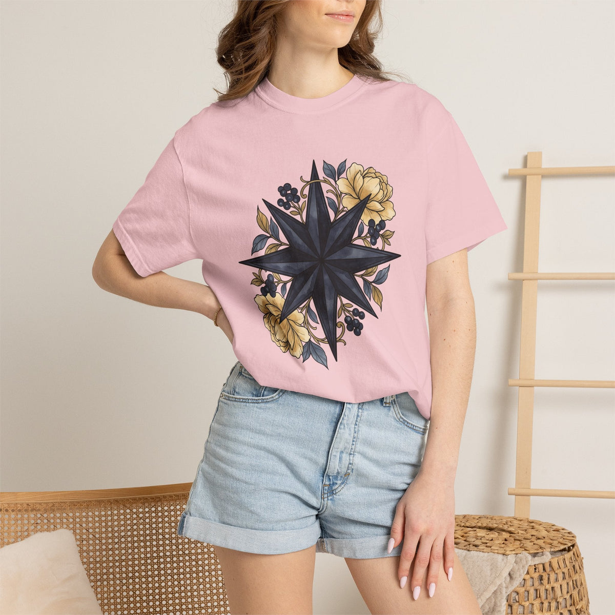 Compass Rose Shirt Boho Chic Plants Unisex Gift Floral Tee product image 12