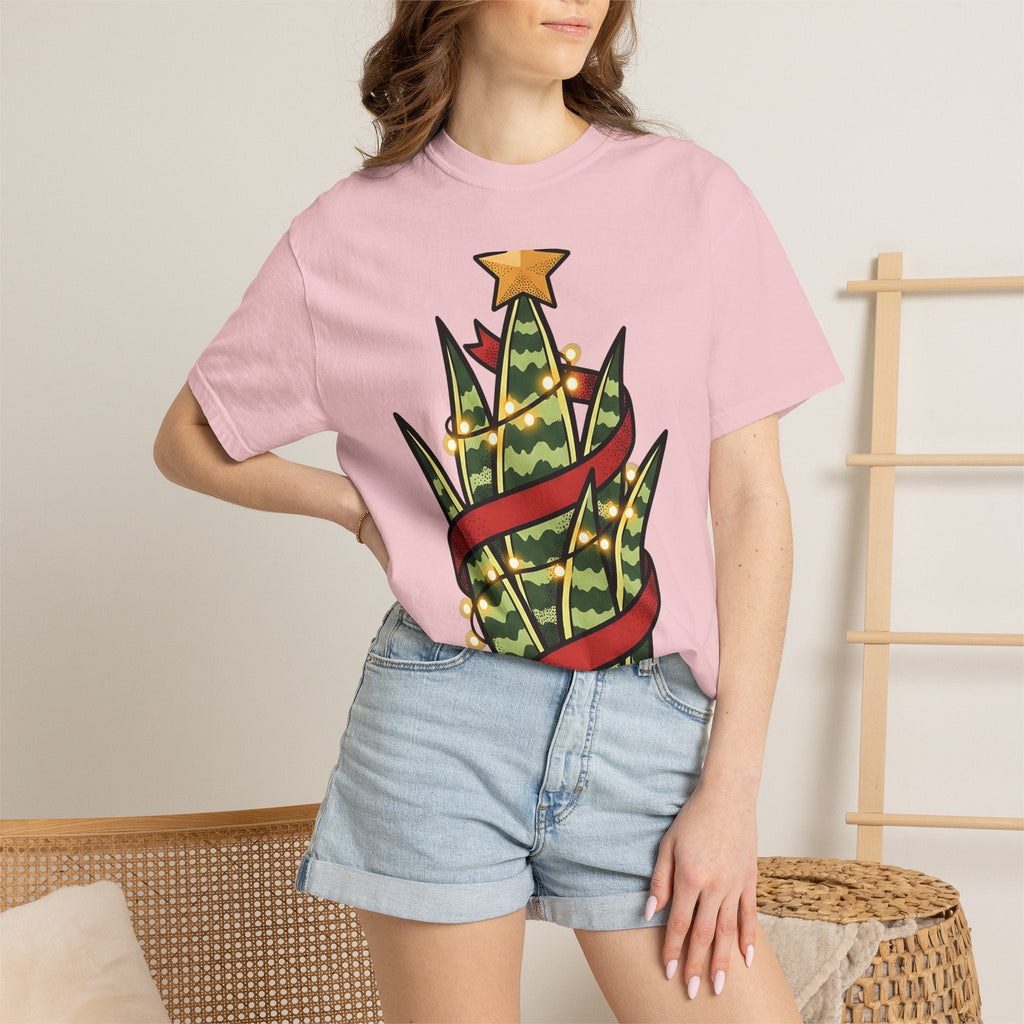 Christmas Cactus Fairy Lights Cartoon T-Shirt – Cute product image 12