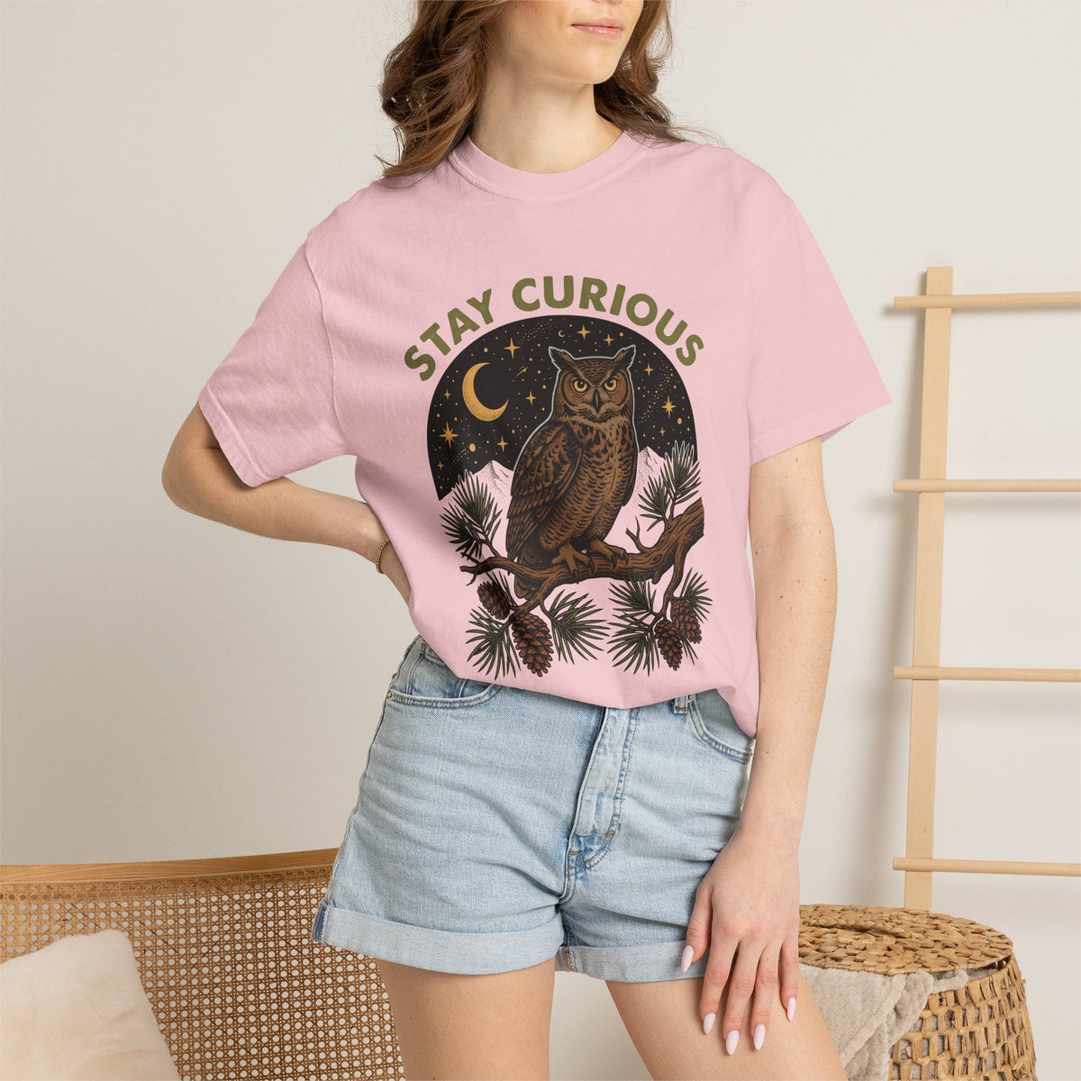 Owl Graphic Shirt Nature Woodland Unisex Gift Vintage Tee product image 12