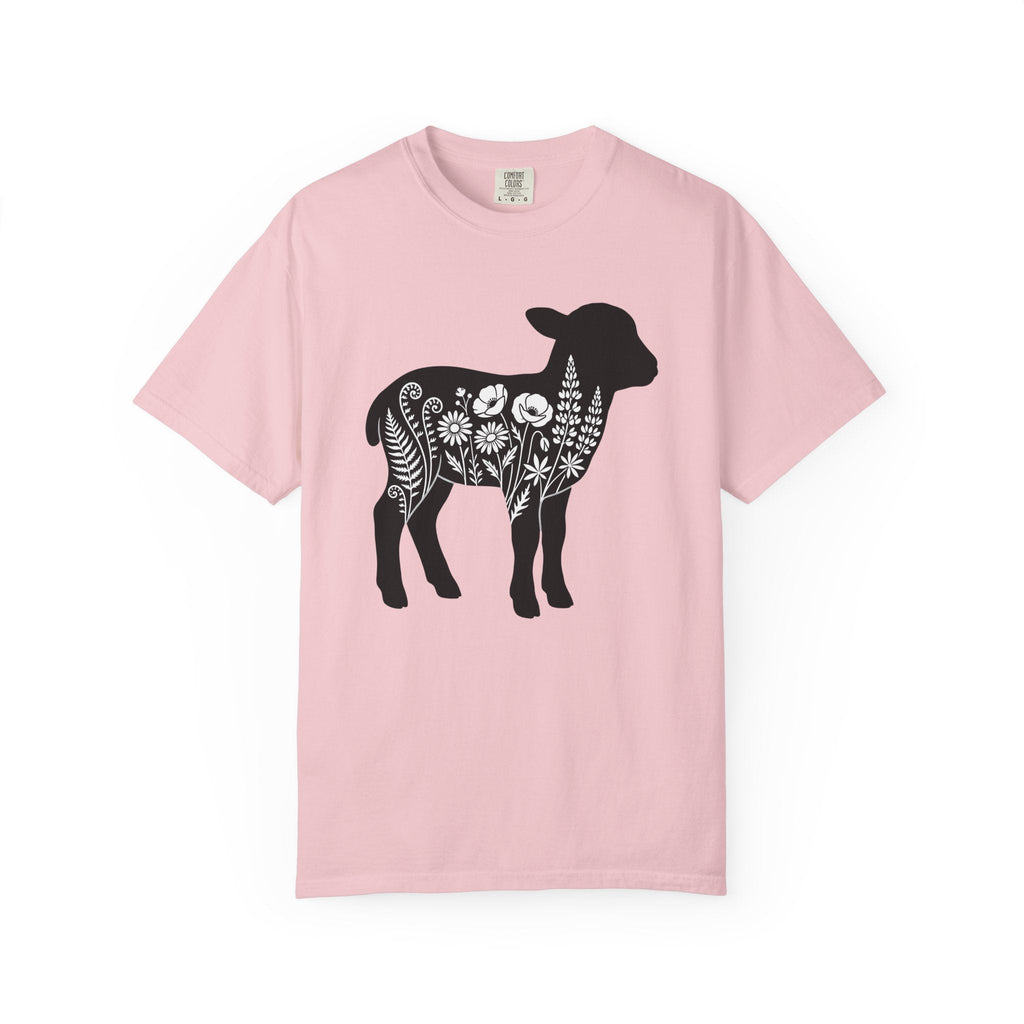 Lamb Flower Shirt Easter Nature Unisex Gift Shadow Tee product image 3