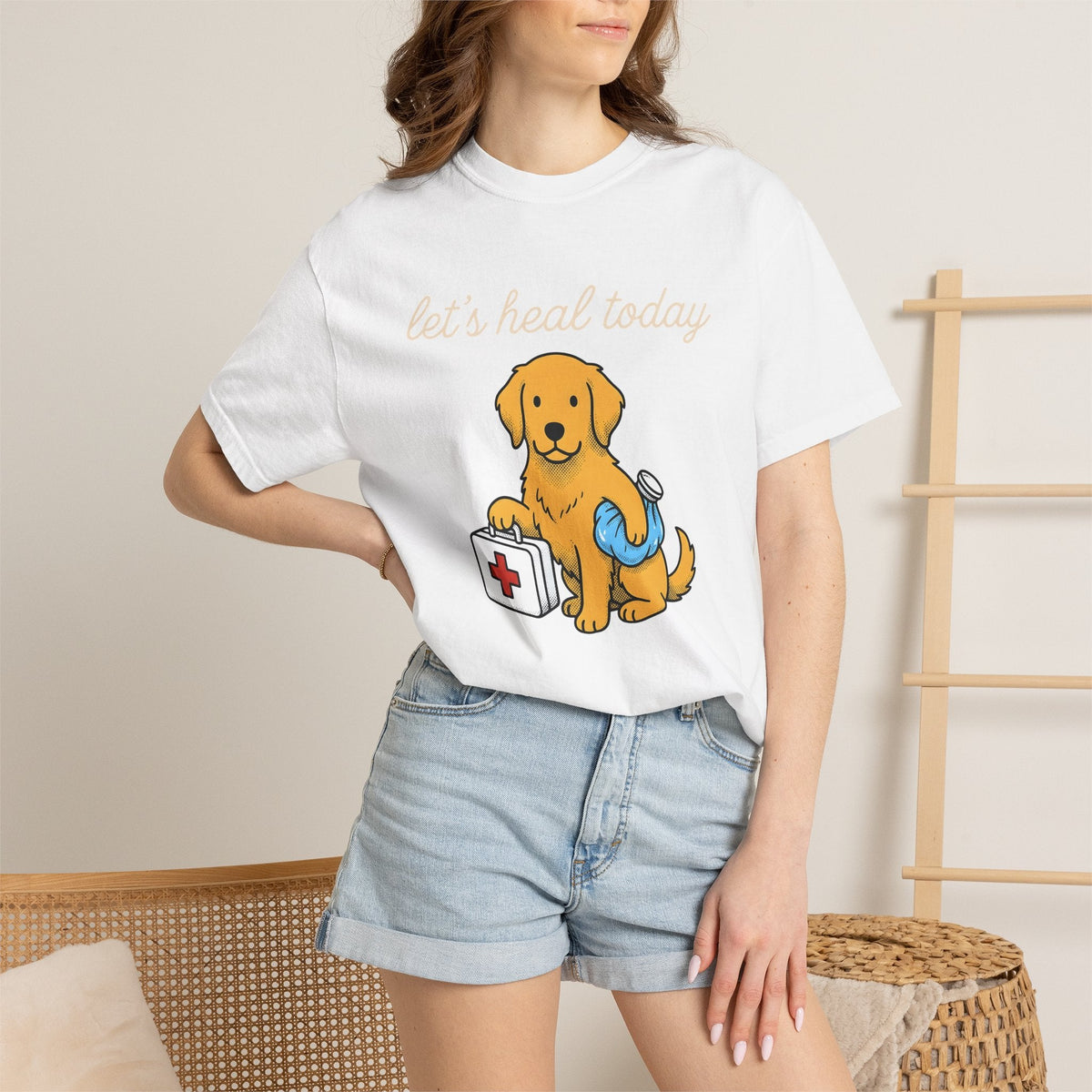 Golden Retriever Shirt Nurses Dog Unisex Gift Cartoon Tee product image 6