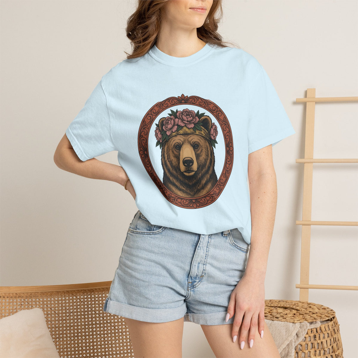 Bear Floral Crown Shirt Animals & Flowers Nature Unisex product image 9
