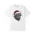 Bison Santa Hat Shirt Christmas Animal Unisex Gift Hand Drawn Tee Buffalo
