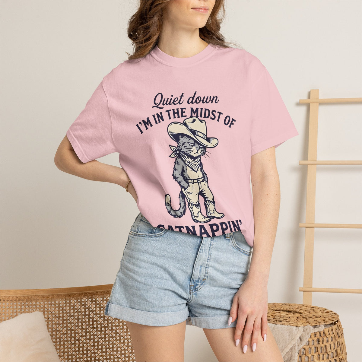 Cat Cowboy Shirt Country Unisex Gift Animated Tee Kitty product image 12