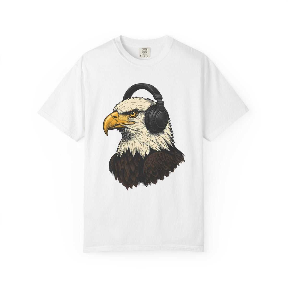Eagle Headphones Shirt Animals Music Unisex Gift Hand Drawn product image 1