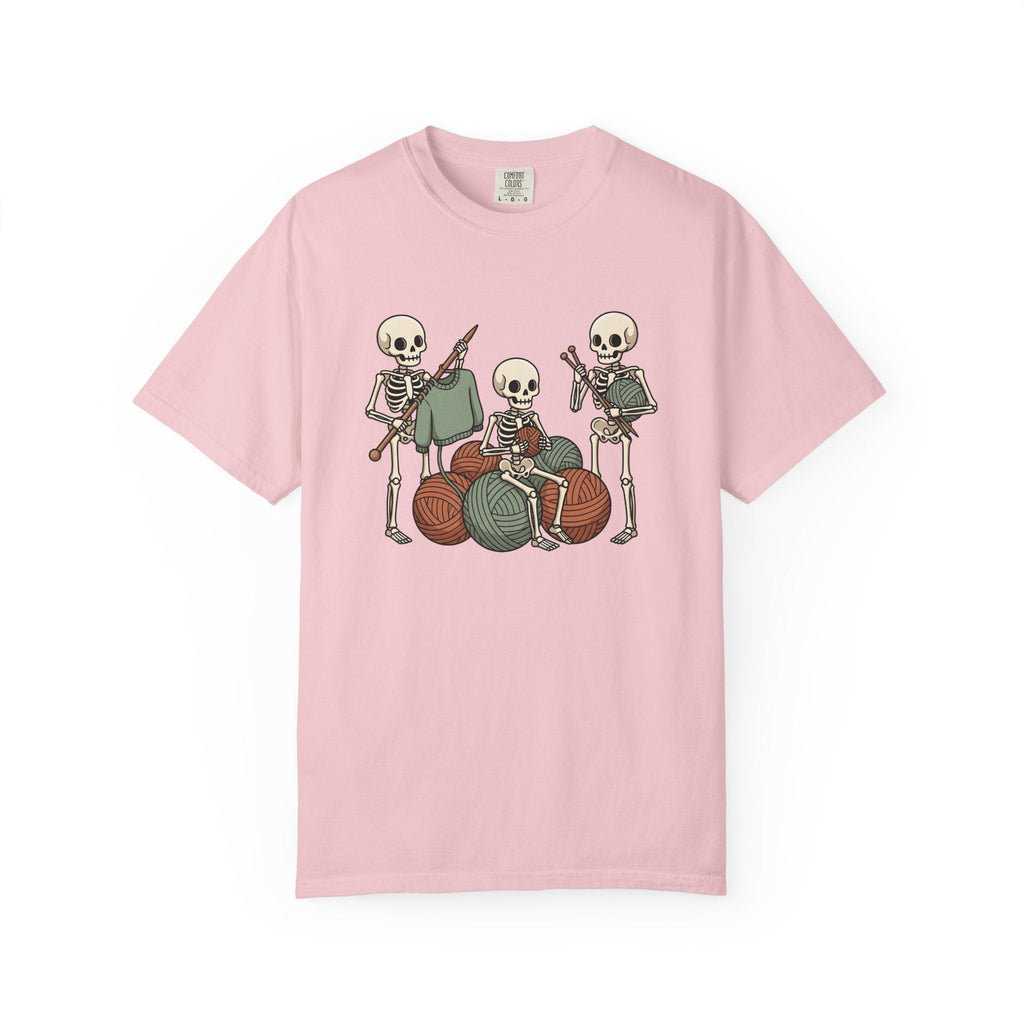 Skeleton Knitting Shirt Halloween Unisex Gift Cartoon Tee product image 3