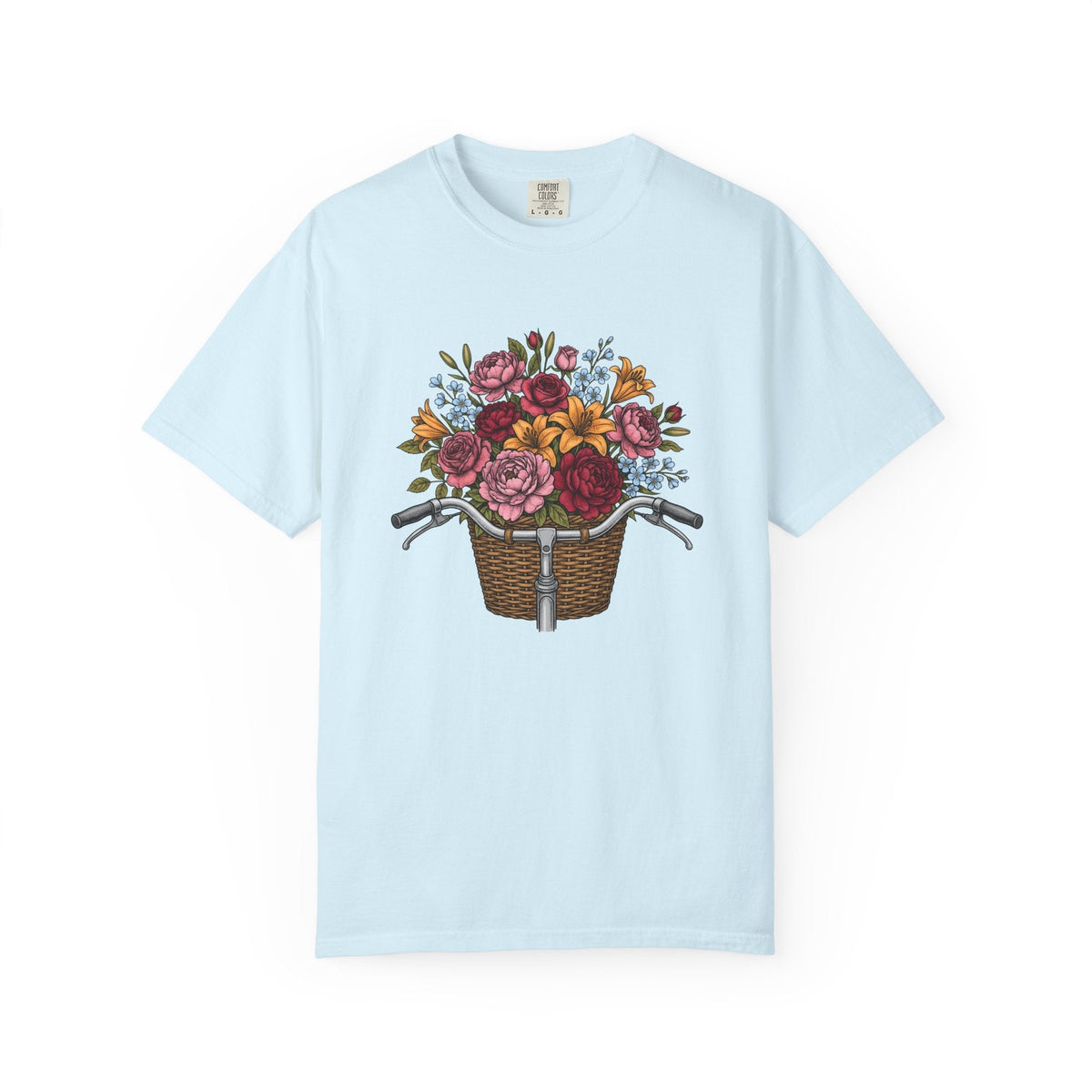 Cycle Basket Flowers Shirt Easter Petals Unisex Gift Floral product image 2
