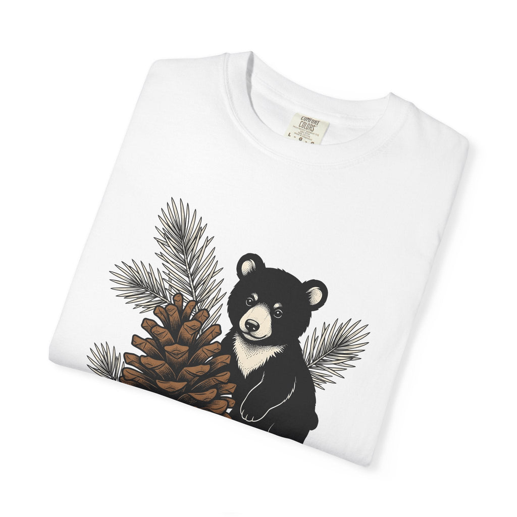 Bear Pinecone Shirt Animals Forest Unisex Gift Block Print product image 5