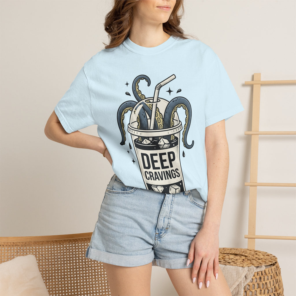 Octopus Cup Shirt Coffee Saltwater Unisex Gift Cartoon Tee Mug T-Shirt Coffee