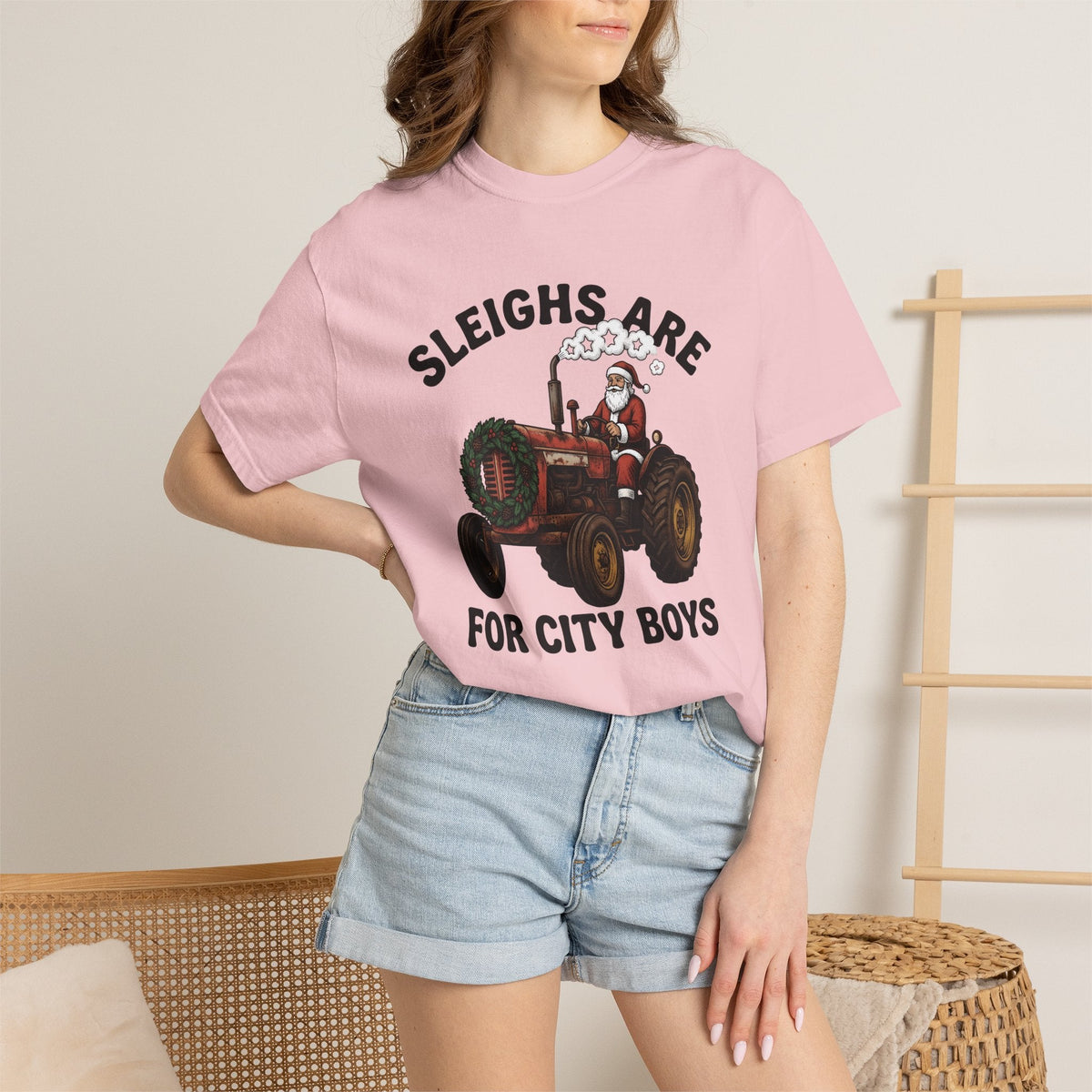 Santa Tractor Shirt Christmas Farming Unisex Gift Vintage product image 12