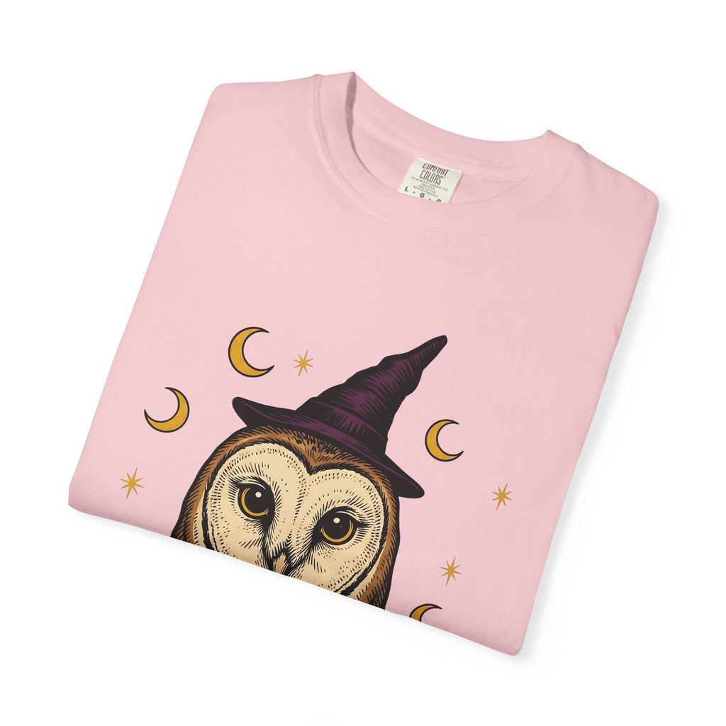 Owl Wizard Hat Shirt Halloween Wildlife Unisex Gift Sketch Tee Wizard Hat