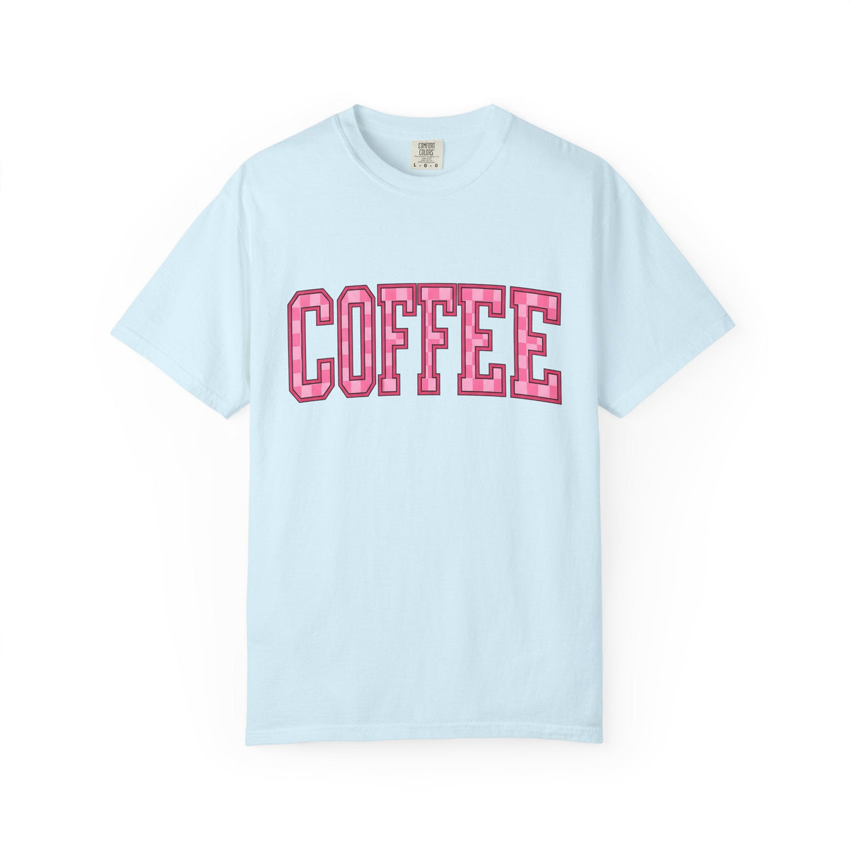 Block Letters Shirt Coffee Teacher Gift Women Bold Tee Typography T-Shirt Coffee Fan Brilliant Tshirt Educator Graphic Retro Checkered
