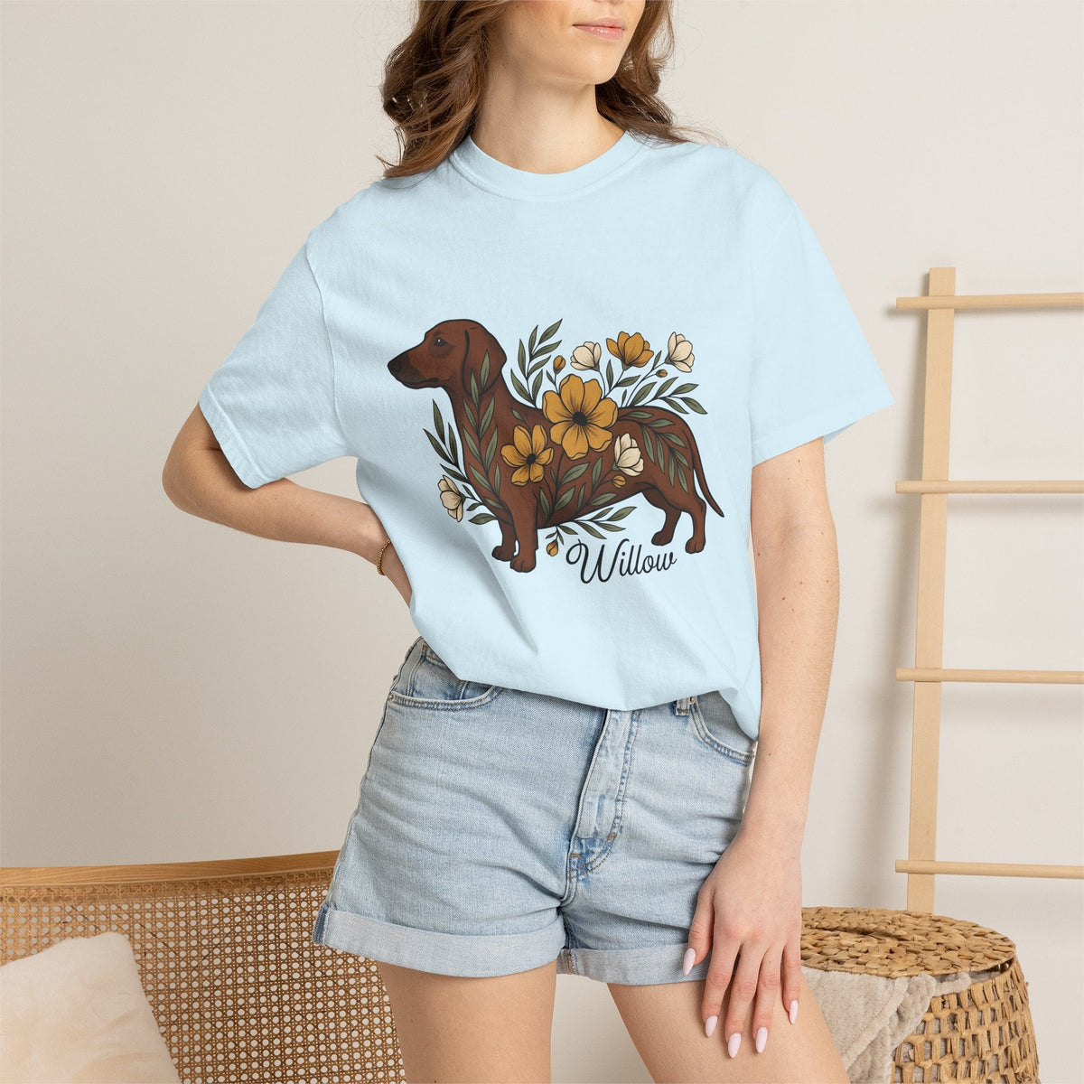 Dachshund Hound Shirt Dog Bouquet Unisex Gift Vintage Tee product image 9