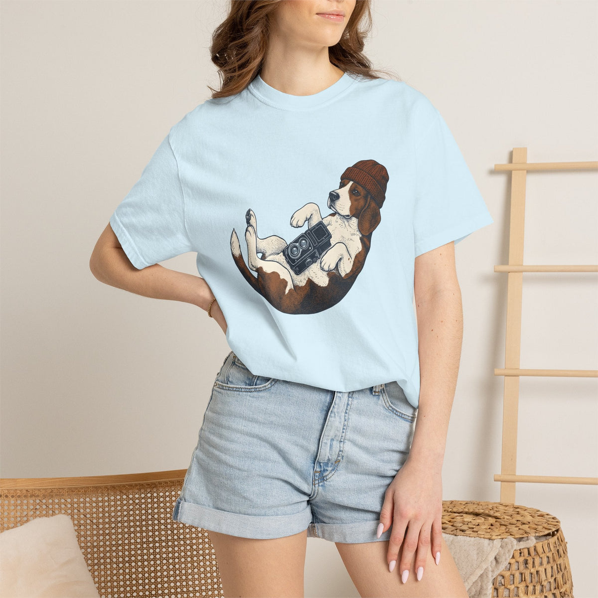 Beagle Puppy Shirt Dog Camera Gear Gift Women Sketch Tee product image 9