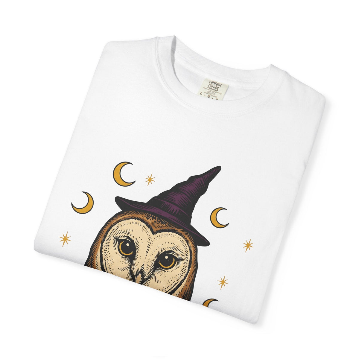 Owl Wizard Hat Shirt Halloween Wildlife Unisex Gift Sketch Tee Wizard Hat