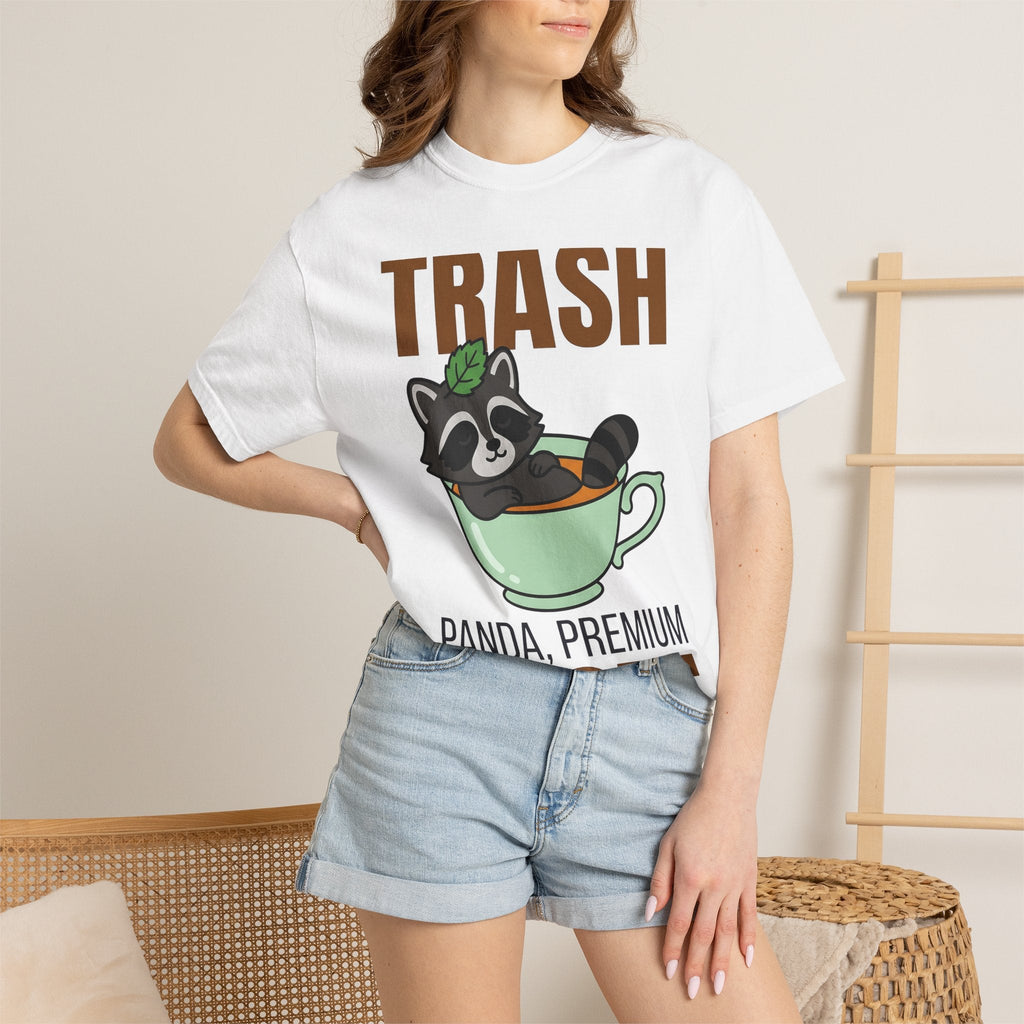 Raccoon Tea Cup Shirt Animals Cappuccino Unisex Gift Playful Tee Trash Panda