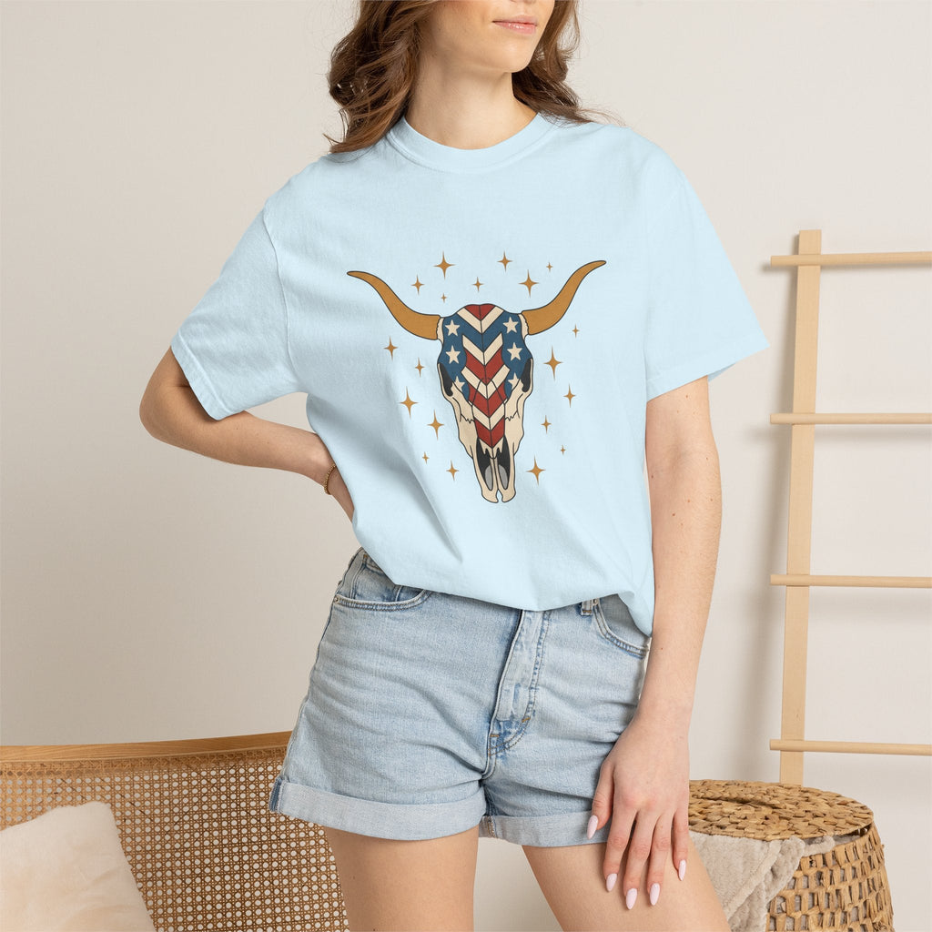 Longhorn Skull Shirt 4th Of July American Gift Women Tribal product image 10