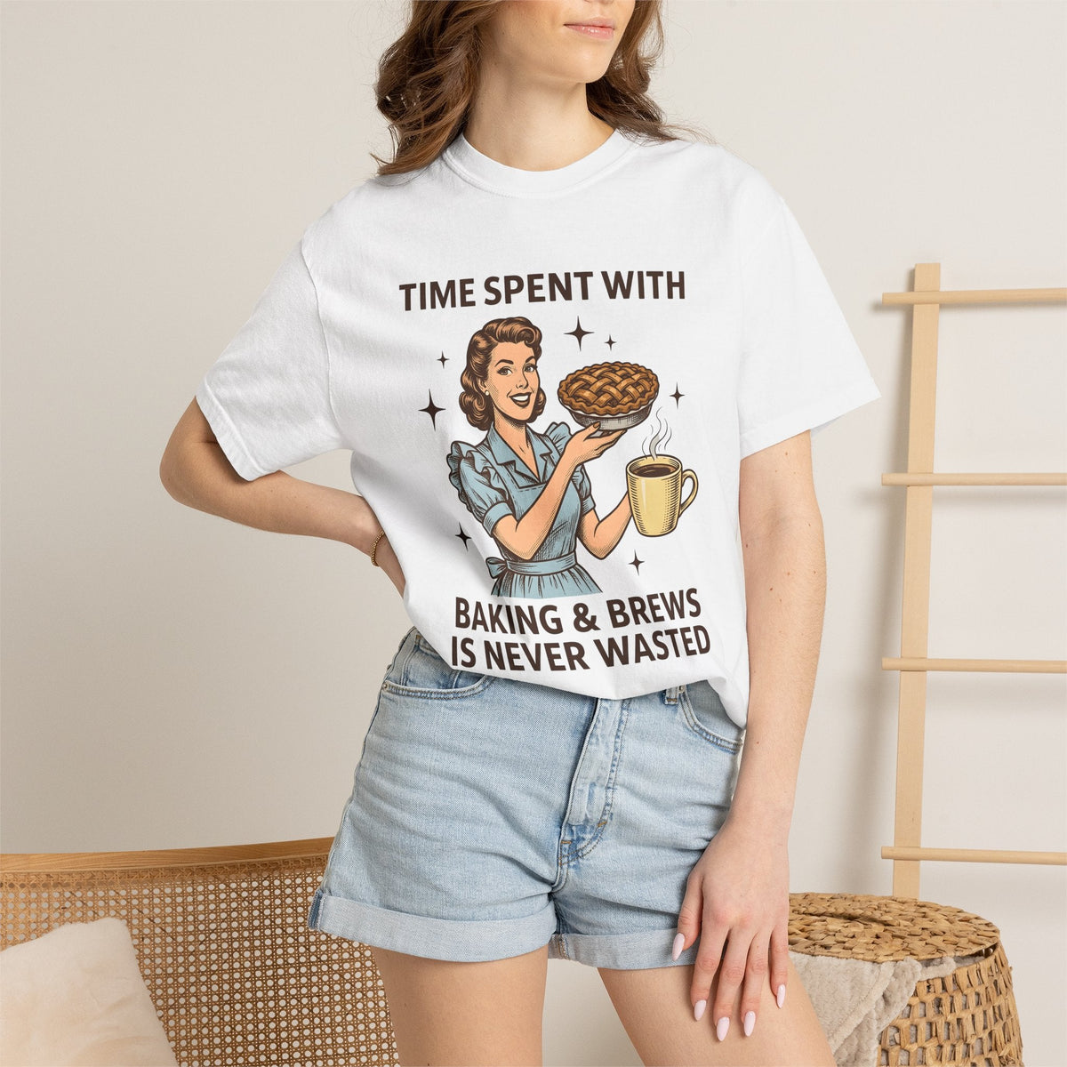 Woman Pie Coffee Shirt Baking Gift for Women Vintage Tee product image 6