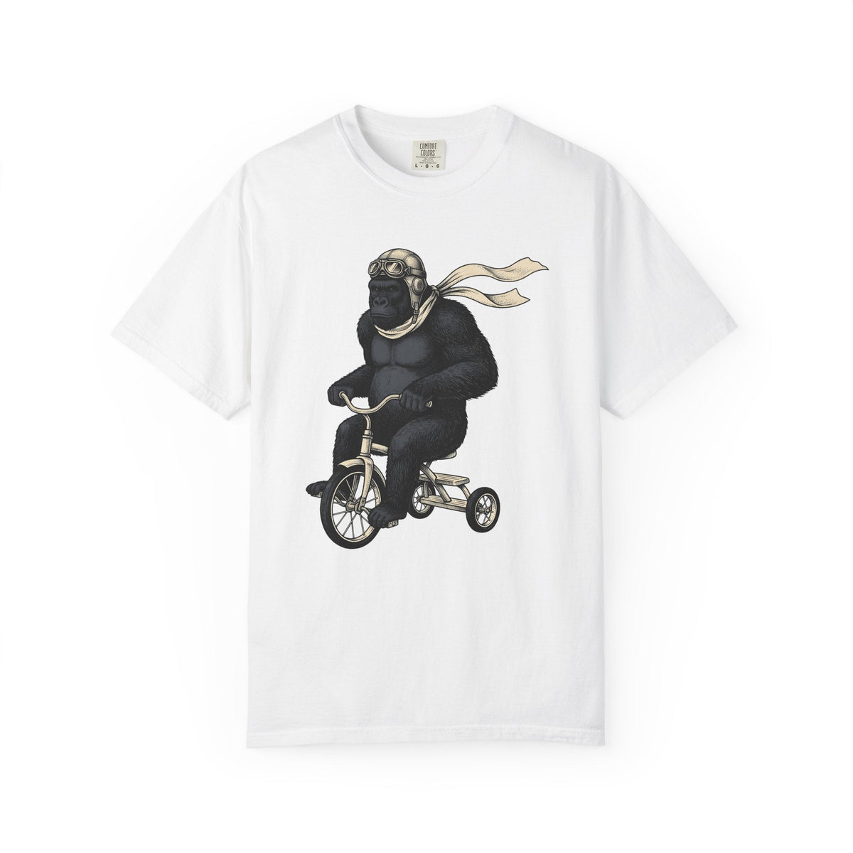 Ape Bike Shirt Animals Jokes Gift Women Retro Tee Monkey Bike T-Shirt Wildlife Fan Prank Graphic Tshirt Sketch Pilot Cap Tshirt
