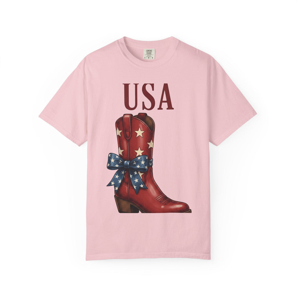 Western Boot Shirt America Cowboy Unisex Gift Retro Tee product image 3