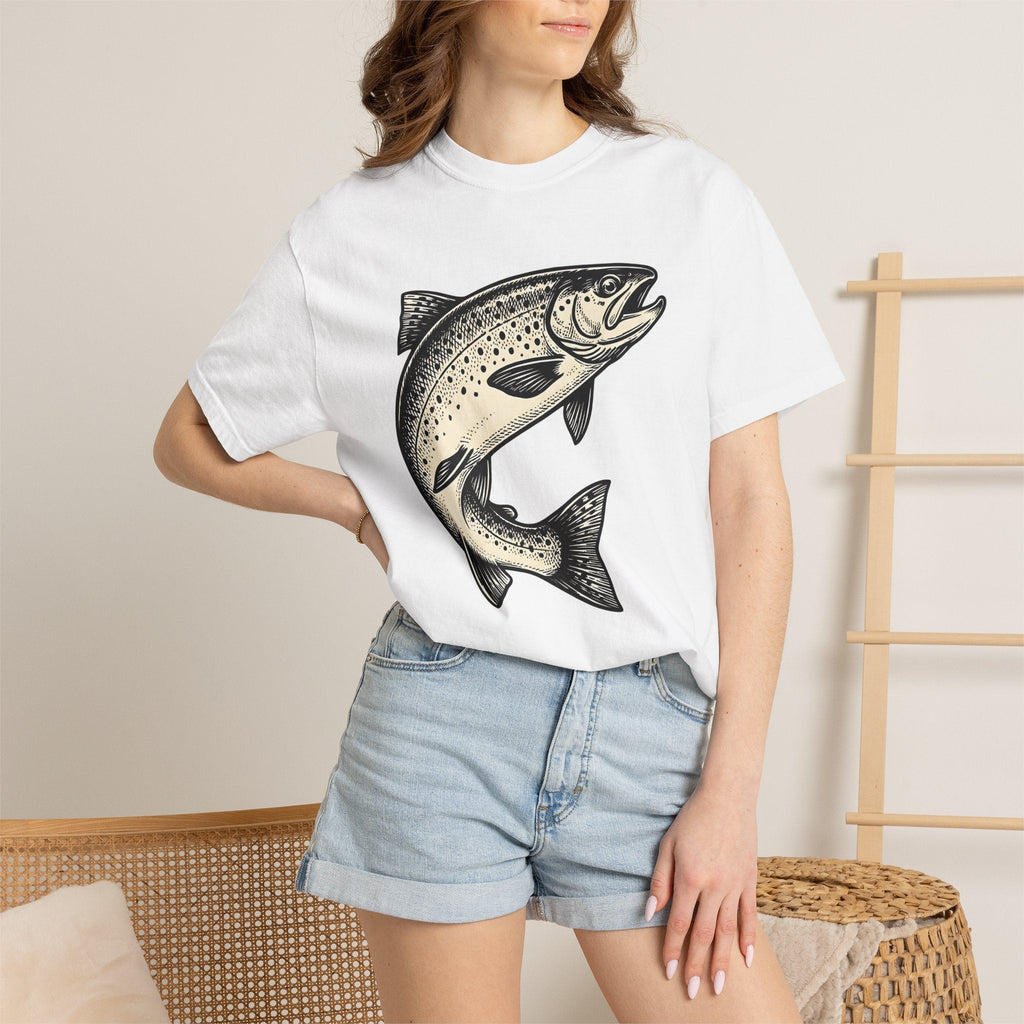 Brown Trout Shirt Fishing Nature Unisex Gift Old School Tee product image 6