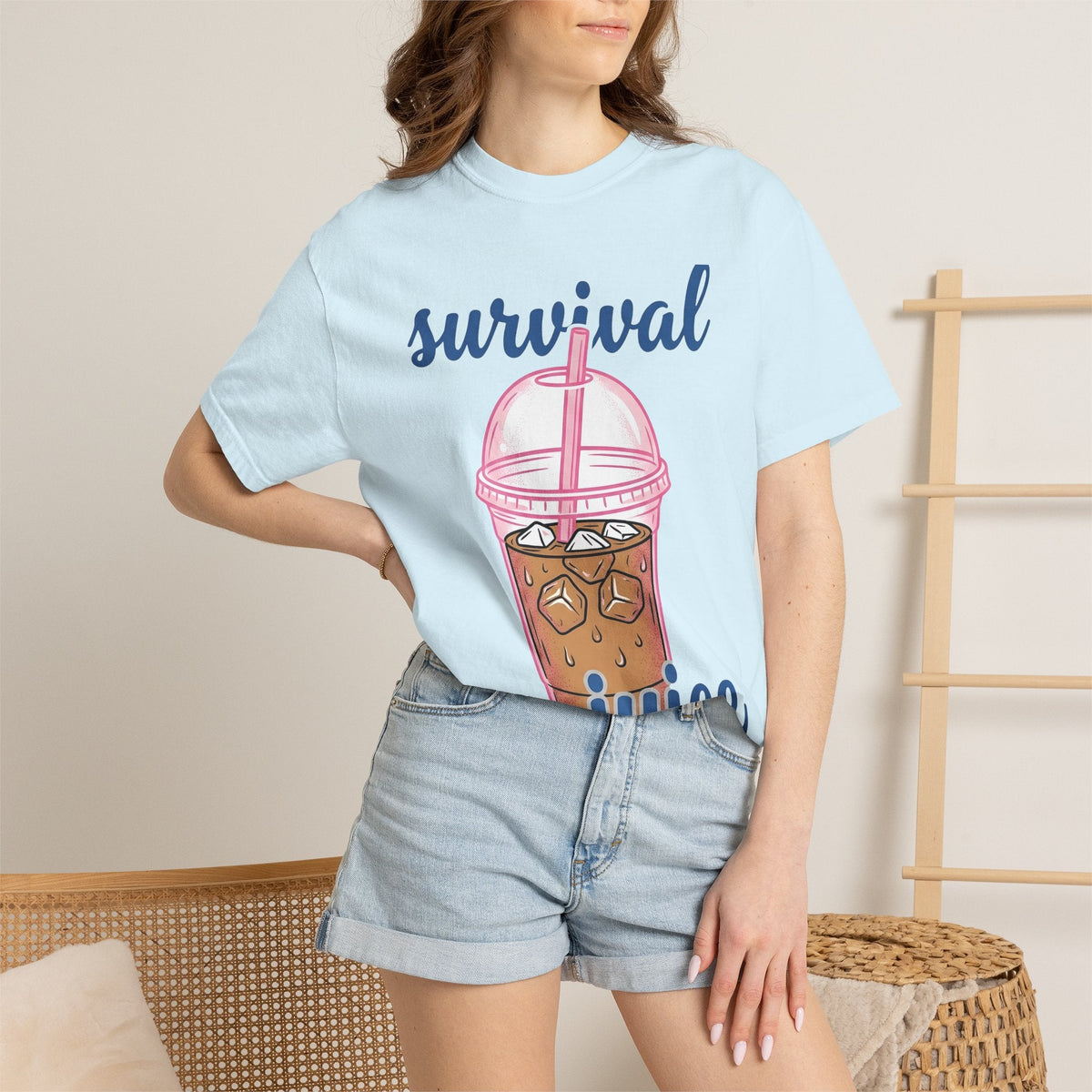 Iced Coffee Cup Shirt Coffee Humor Unisex Gift Cartoon Tee Coffee Mug T-Shirt