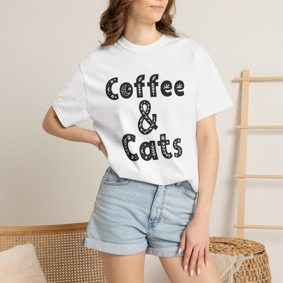 Coffee Cat Shirt Pet Unisex Gift Boho Tee Kitty T-Shirt Fan product image 6
