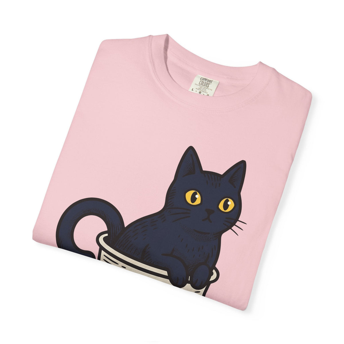 Black Cat Coffee Mug Shirt Halloween Espresso Unisex Gift Comic Tee Cat Mug