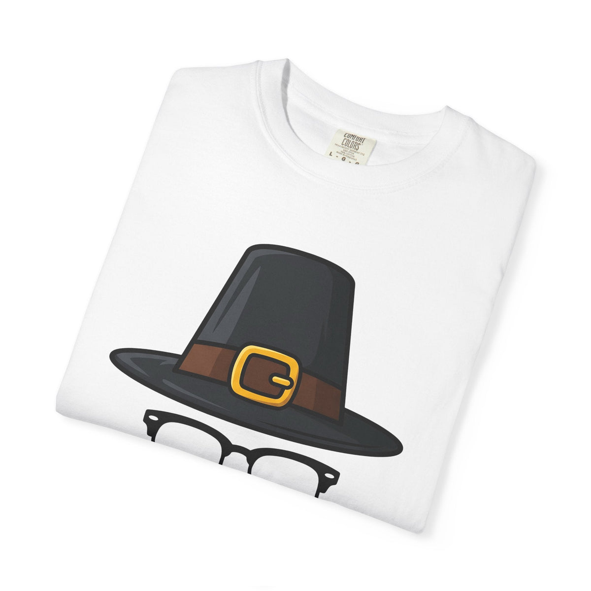 Pilgrim Hat Cartoon T-Shirt – Funny Thanksgiving Prank Humor, Unisex Graphic Tee