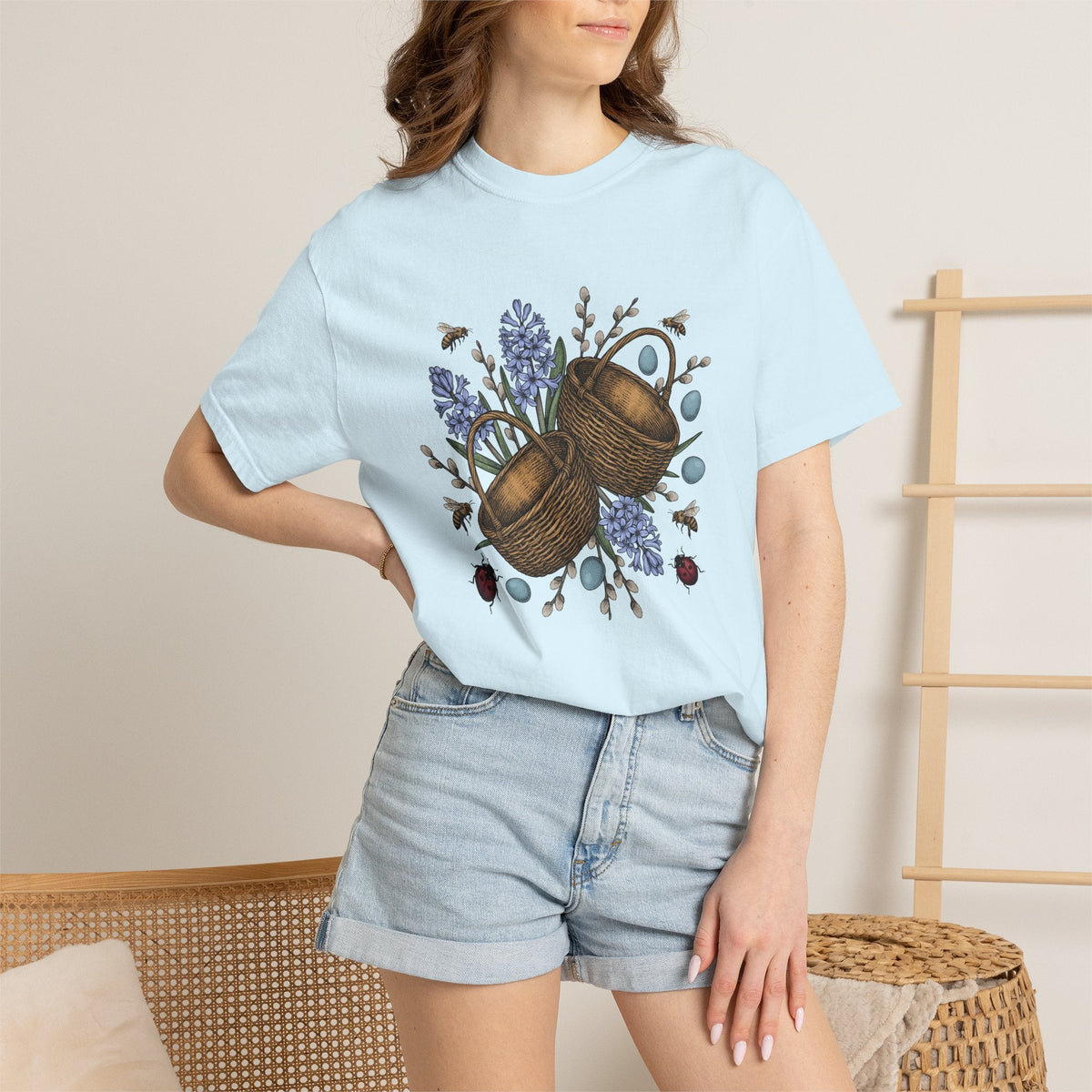 Rattan Basket Shirt Easter Plants Unisex Gift Flower Tee product image 9