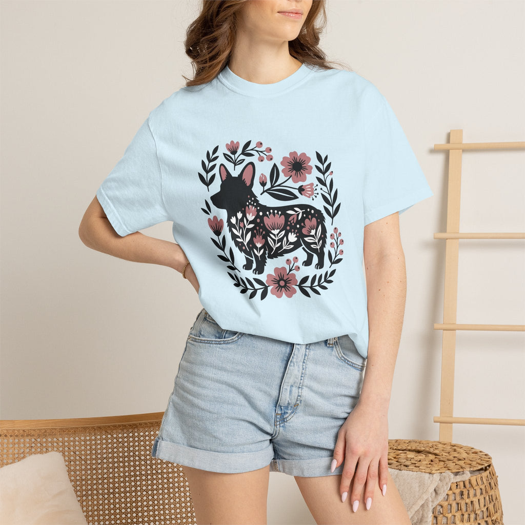 Corgi Puppy Shirt Dog Botanical Unisex Gift Boho Tee product image 9