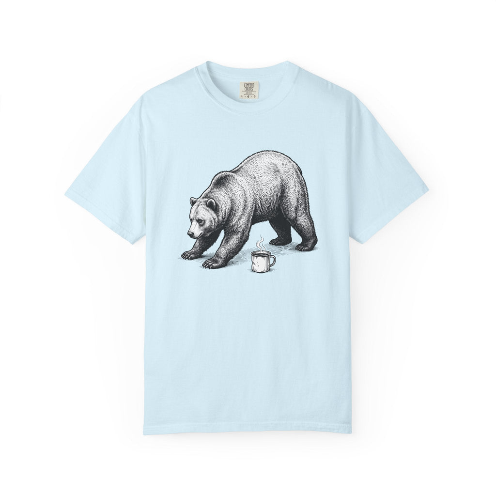 Bear Latte Shirt Coffee Outdoors Unisex Gift Sketch Tee Latte Art T-Shirt Coffee