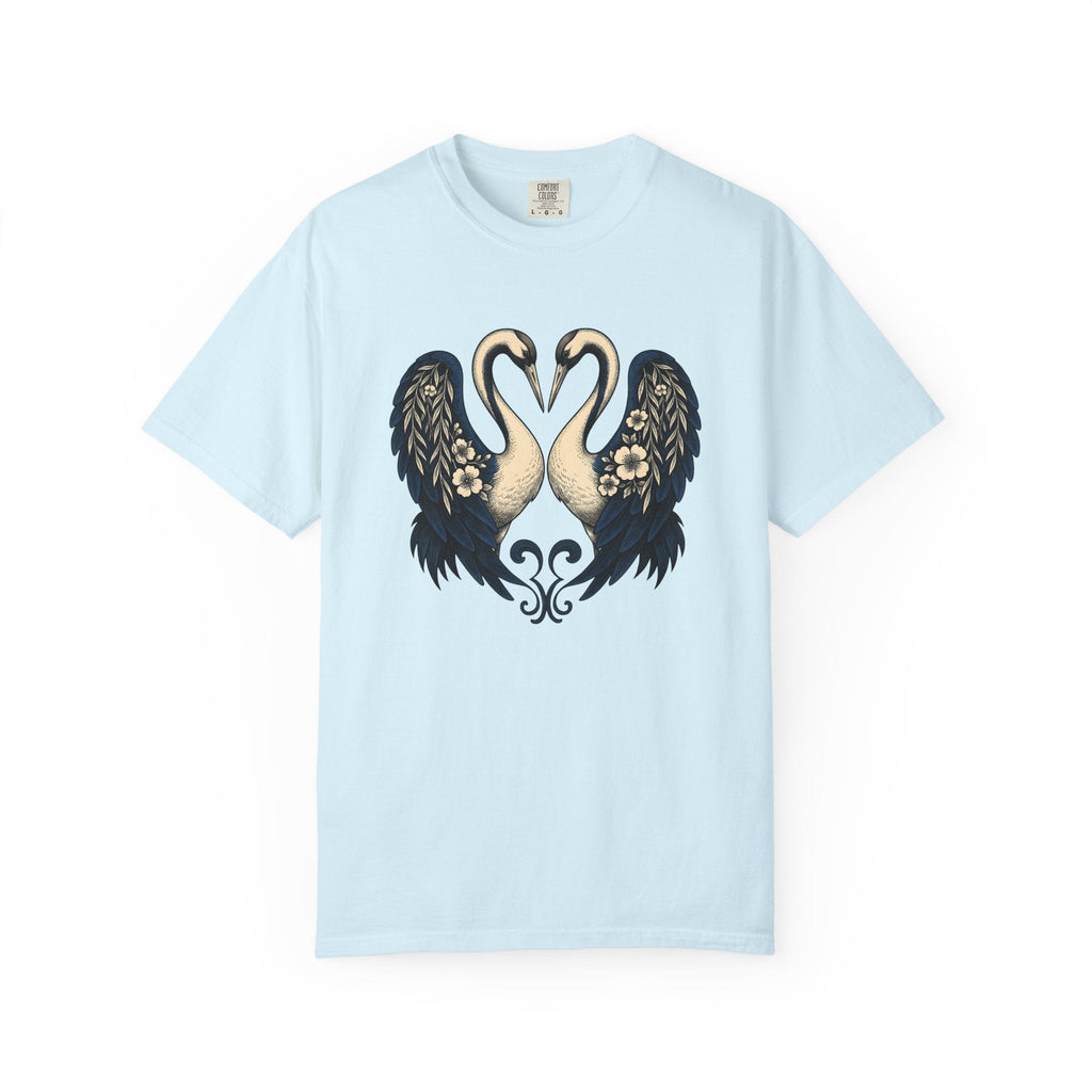 Two Cranes Shirt Animals Floral Arrangement Unisex Gift Old product image 2
