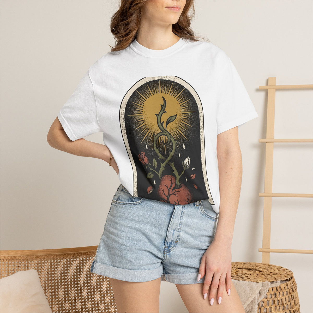 Heart Flower Shirt Holiday Spooky Unisex Gift Traditional product image 6