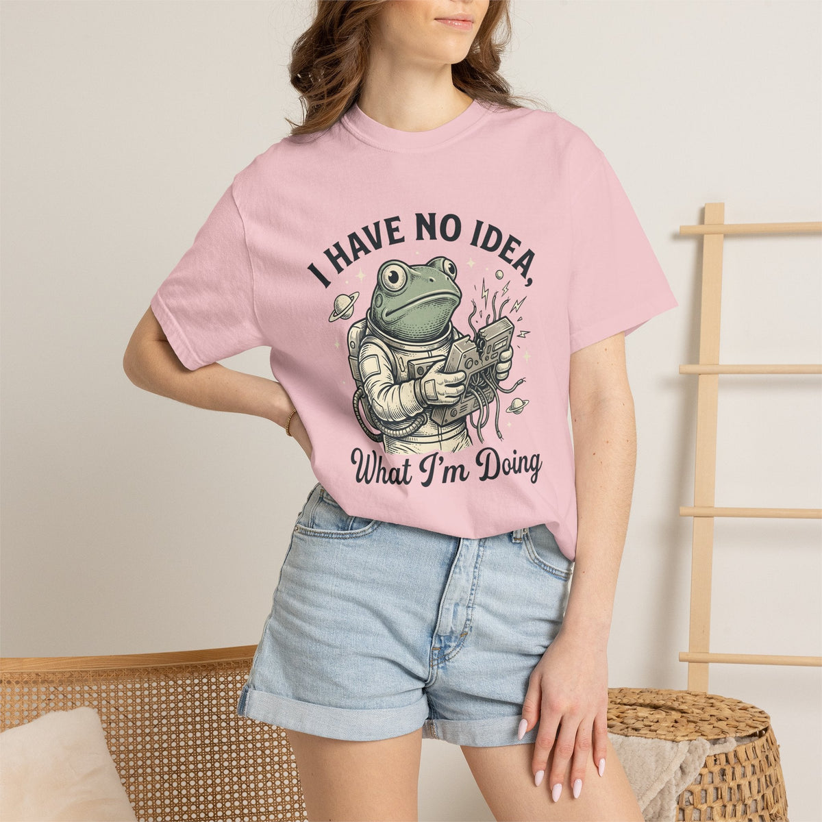 Astronaut Frog Shirt Funny Planets Unisex Gift Cartoon Tee product image 12