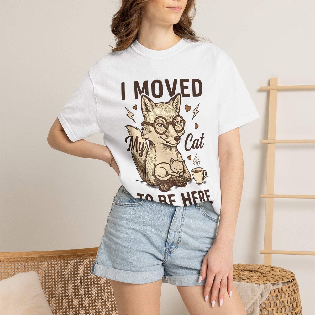 Red Fox Cat Shirt Animal Drink Unisex Gift Cartoon Tee product image 6