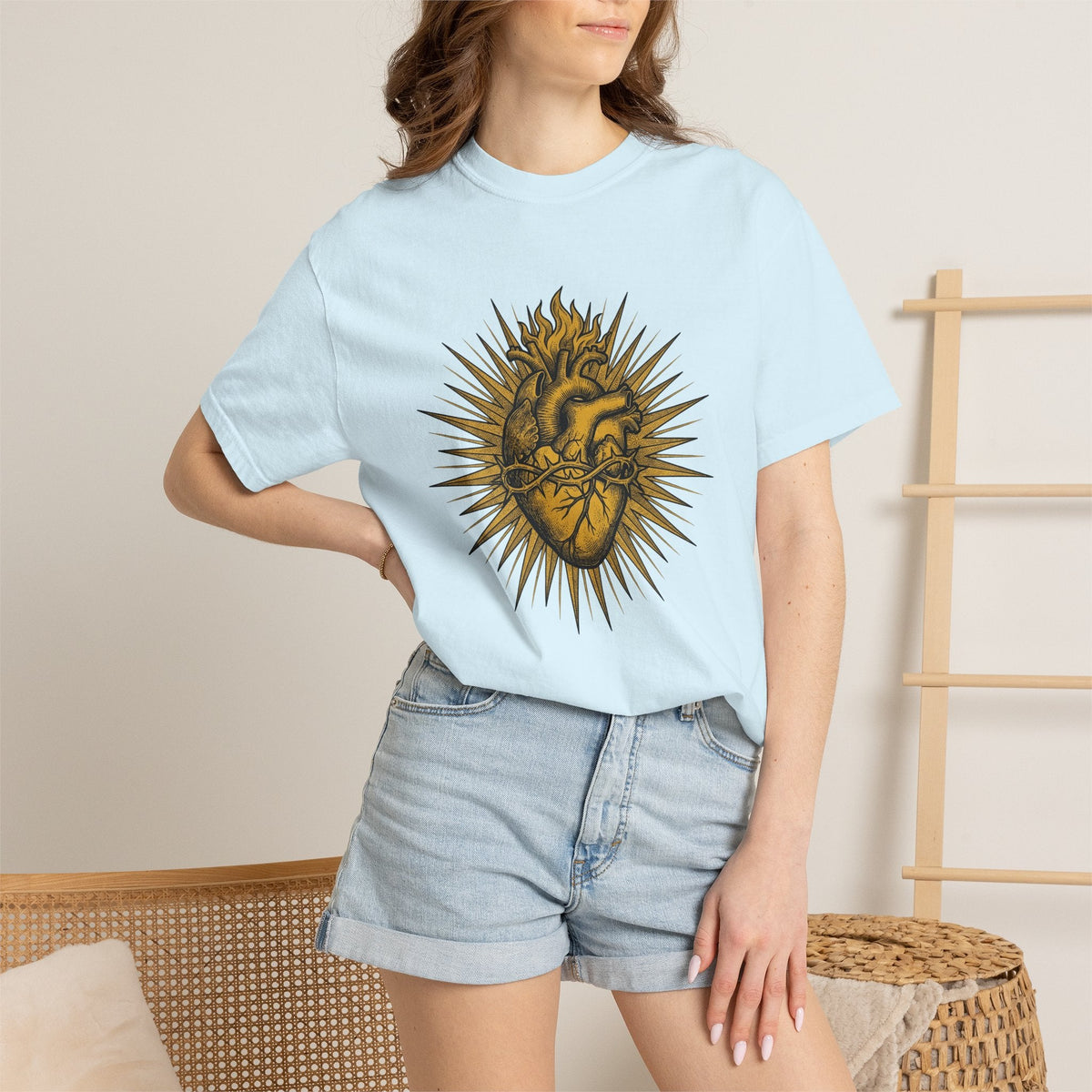 Sacred Heart Shirt Spiritual Gift Women Tattoo Tee T-Shirt product image 9